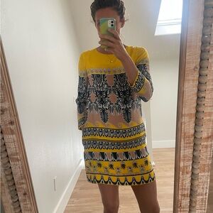 Vintage Scarf Dress with pockets sz small
